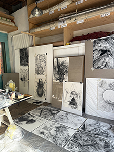 Dimitrina Sevova, studio view at Lilly Keller’s studio