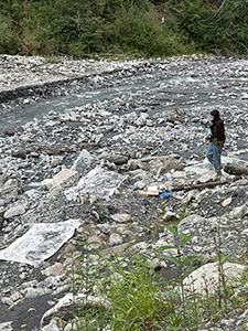 Dimitrina Sevova, residency at Lilly Keller’s studio in Thusis. River paintings