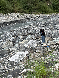 Dimitrina Sevova, residency at Lilly Keller’s studio in Thusis. River paintings
