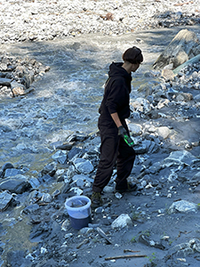 Dimitrina Sevova, residency at Lilly Keller’s studio in Thusis. River paintings